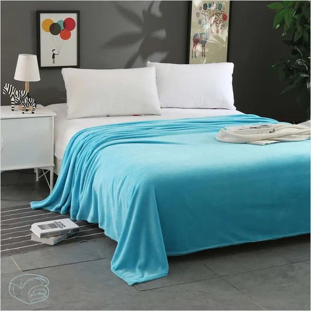 Plaid Polaire Bleu Turquoise