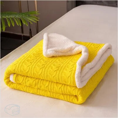 Plaid Polaire Jaune Moutarde