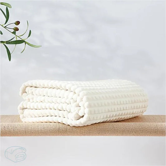 Plaid Polaire Blanc Cassé