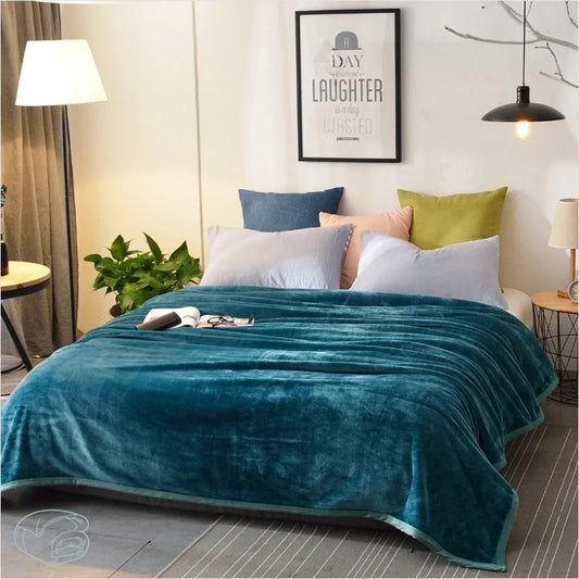 Plaid Polaire Bleu Pétrole